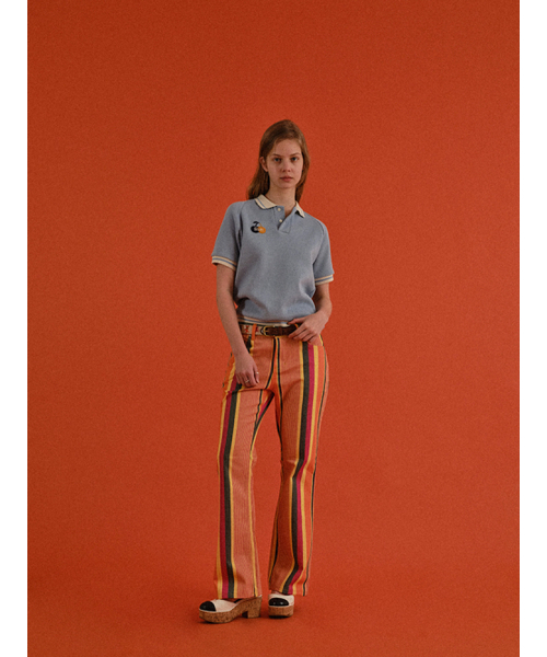SUNDAY FRUIT MARKET(サンデーフルーツマーケット)の「W) CHERRY WAFFLE COLLAR TEE SKYBLUE(ポロシャツ・レディース・その他・SMALL/MEDIUM)」の6枚目の写真