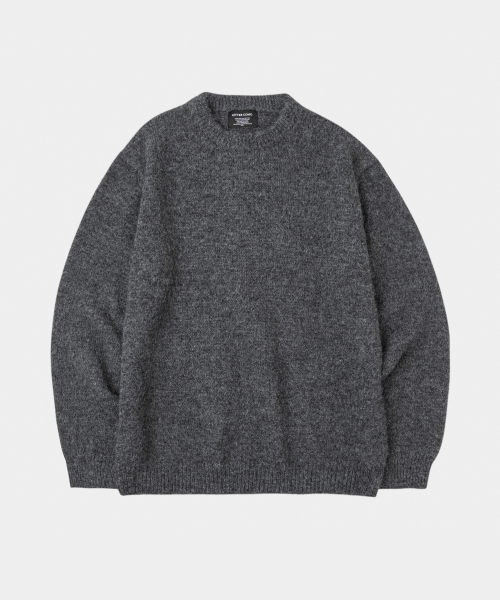 LETTERCOMO(レテルコモ)の「デイリーウールラウンドニットチャコール(ニット/セーター・レディース・その他・MEDIUM/LARGE)」の1枚目の写真