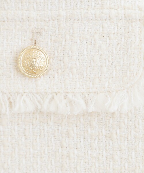 grove（グローブ）の「【ハレの日・通勤】着回しできる上品ツイードジャケット（ノーカラージャケット・レディース・ブラック系3/オフホワイト/ネイビー系3・02/01/04/05/03）」の9枚目の写真