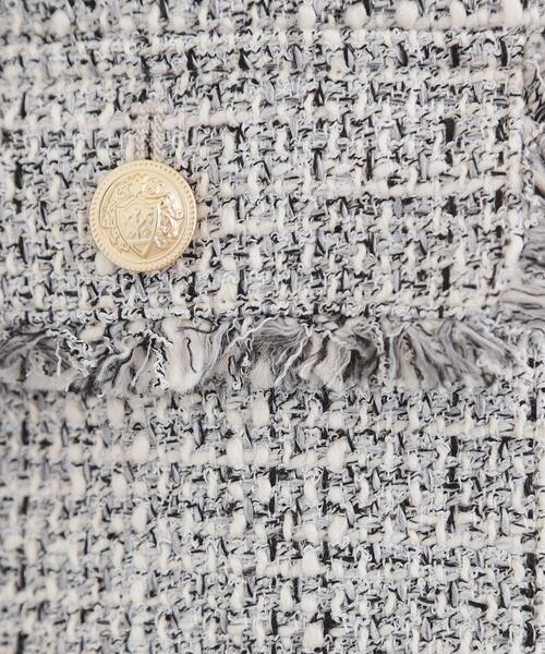 grove（グローブ）の「【ハレの日・通勤】着回しできる上品ツイードジャケット（ノーカラージャケット・レディース・ブラック系3/オフホワイト/ネイビー系3・02/01/04/05/03）」の13枚目の写真