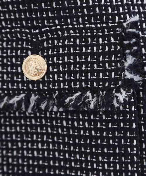 grove（グローブ）の「【ハレの日・通勤】着回しできる上品ツイードジャケット（ノーカラージャケット・レディース・ブラック系3/オフホワイト/ネイビー系3・02/01/04/05/03）」の17枚目の写真