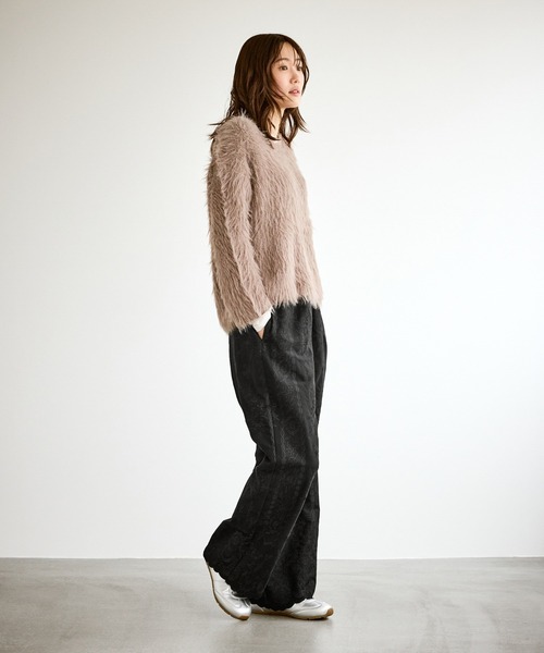 ROPE' PICNIC（ロペピクニック）の「ウィンターイージー刺繍パンツ（その他パンツ・レディース・ブラック/キナリ・S/M）」の6枚目の写真