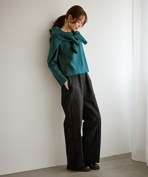 ROPE' PICNIC（ロペピクニック）の「ウィンターイージー刺繍パンツ（その他パンツ・レディース・ブラック/キナリ・S/M）」の11枚目の写真