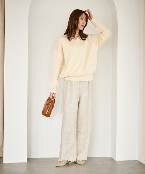 ROPE' PICNIC（ロペピクニック）の「ウィンターイージー刺繍パンツ（その他パンツ・レディース・ブラック/キナリ・S/M）」の21枚目の写真