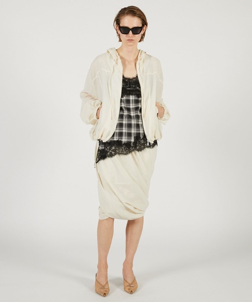 PRANK PROJECT（プランクプロジェクト）の「【2026Spring Pre-Order】ライトトロジップフーディ / Light Tropical Zip Hoodie（パーカー・レディース・アイボリー/チャコールグレー・FREE）」の3枚目の写真