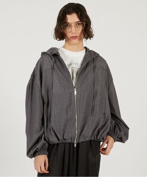 PRANK PROJECT（プランクプロジェクト）の「【2026Spring Pre-Order】ライトトロジップフーディ / Light Tropical Zip Hoodie（パーカー・レディース・アイボリー/チャコールグレー・FREE）」の9枚目の写真