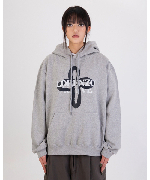APEX DESIGN(エーペックスデザイン)の「フラワープリンティングフードパーカー ヘザーグレー(パーカー・メンズ・その他・MEDIUM/LARGE/X-LARGE)」の1枚目の写真