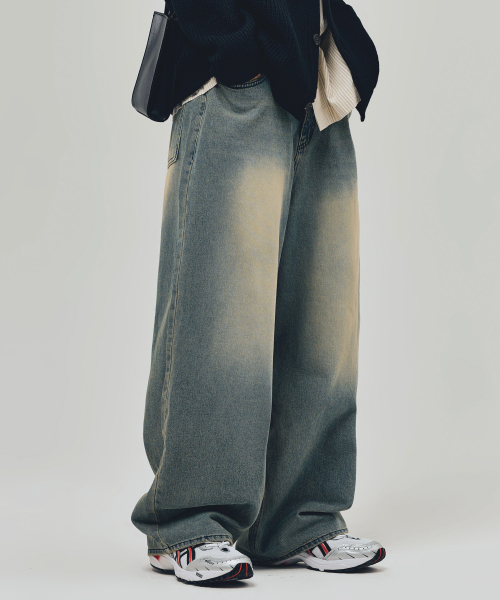 REFLYPERKY(リフライパーキー)の「LA8615 アメイズフローワイドデニム(SAND BLUE)(デニムパンツ・メンズ・その他・SMALL/X-SMALL/L(32)/M(30)/XL(34))」の1枚目の写真