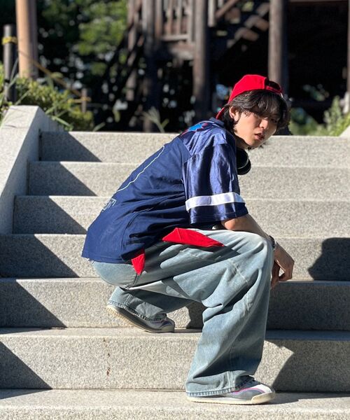 REFLYPERKY(リフライパーキー)の「LA8615 アメイズフローワイドデニム(SAND BLUE)(デニムパンツ・メンズ・その他・SMALL/X-SMALL/L(32)/M(30)/XL(34))」の5枚目の写真