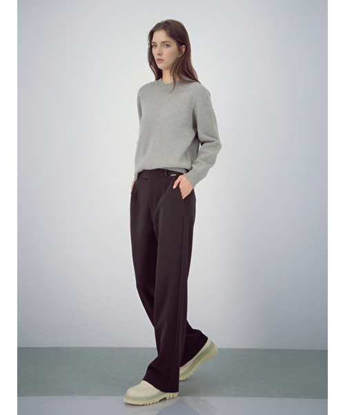 ACUD(アクド)の「Crepe Flow Slacks _Brown(スラックス・レディース・ダークブラウン・SMALL/MEDIUM)」の5枚目の写真