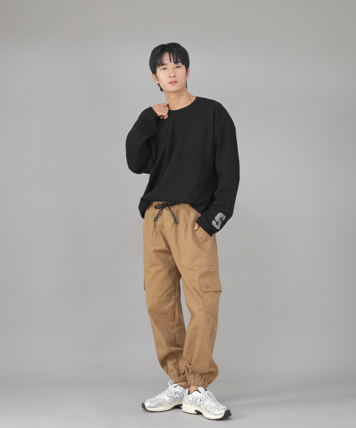 SAINTCREW(セントクルー)の「スナップボタンワイドカーゴジョガーパンツ SWC-361 キャメル(スウェットパンツ・メンズ・その他・MEDIUM/LARGE/X-LARGE)」の3枚目の写真