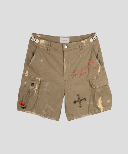GATHERLAZY(ギャザーレイジー)の「Slogan Washed Cargo Shorts(その他パンツ・レディース・その他・2)」の1枚目の写真