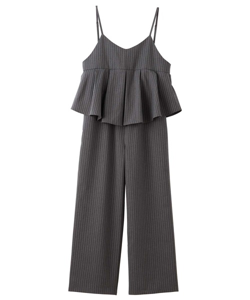 GeeRA（ジーラ）の「【S-XLサイズ展開】セットアップ風プリーツフリルビスチェキャミサロペット（サロペット/オーバーオール・レディース・チャコール/ブラック・X-LARGE/LARGE/MEDIUM/SMALL）」の19枚目の写真