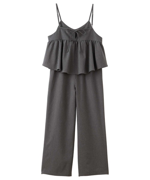 GeeRA（ジーラ）の「【S-XLサイズ展開】セットアップ風プリーツフリルビスチェキャミサロペット（サロペット/オーバーオール・レディース・チャコール/ブラック・X-LARGE/LARGE/MEDIUM/SMALL）」の20枚目の写真