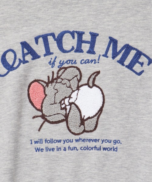 Tom&Jerry(トムアンドジェリー)の「【TOM&JERRY/トムとジェリー】裏毛サガラ刺繍クルーネックトレーナー(WIDE)(スウェット・レディース・クリーム/オレンジ/グリーン/杢グレー・LARGE/MEDIUM)」の20枚目の写真