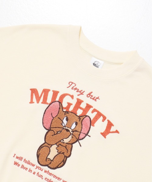 Tom&Jerry(トムアンドジェリー)の「【TOM&JERRY/トムとジェリー】裏毛サガラ刺繍クルーネックトレーナー(WIDE)(スウェット・レディース・クリーム/オレンジ/グリーン/杢グレー・LARGE/MEDIUM)」の15枚目の写真