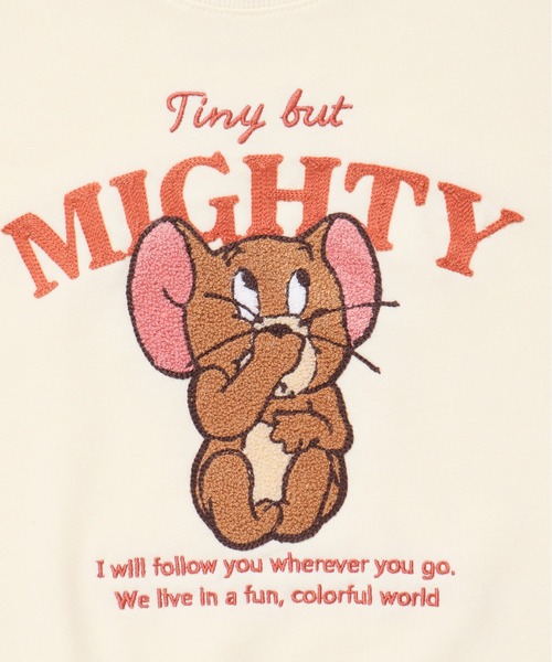 Tom&Jerry(トムアンドジェリー)の「【TOM&JERRY/トムとジェリー】裏毛サガラ刺繍クルーネックトレーナー(WIDE)(スウェット・レディース・クリーム/オレンジ/グリーン/杢グレー・LARGE/MEDIUM)」の14枚目の写真