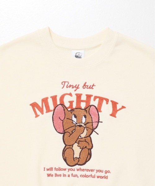 Tom&Jerry(トムアンドジェリー)の「【TOM&JERRY/トムとジェリー】裏毛サガラ刺繍クルーネックトレーナー(WIDE)(スウェット・レディース・クリーム/オレンジ/グリーン/杢グレー・LARGE/MEDIUM)」の13枚目の写真