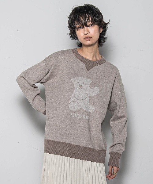 MAYSON GREY(メイソングレイ)の「BEARジャカードニット≪手洗い可能≫(ニット/セーター・レディース・ライトグレー/ベージュ・M)」の5枚目の写真