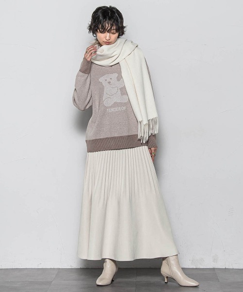 MAYSON GREY(メイソングレイ)の「BEARジャカードニット≪手洗い可能≫(ニット/セーター・レディース・ライトグレー/ベージュ・M)」の10枚目の写真