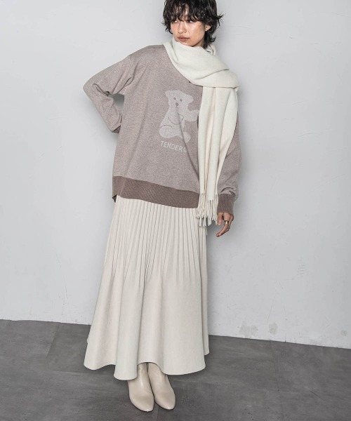 MAYSON GREY(メイソングレイ)の「BEARジャカードニット≪手洗い可能≫(ニット/セーター・レディース・ライトグレー/ベージュ・M)」の12枚目の写真