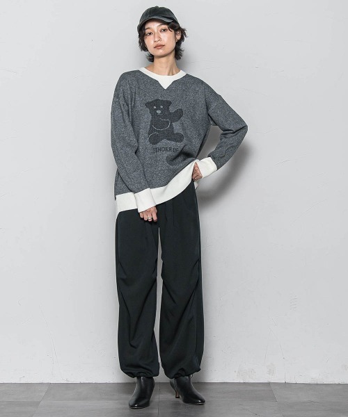 MAYSON GREY(メイソングレイ)の「BEARジャカードニット≪手洗い可能≫(ニット/セーター・レディース・ライトグレー/ベージュ・M)」の17枚目の写真