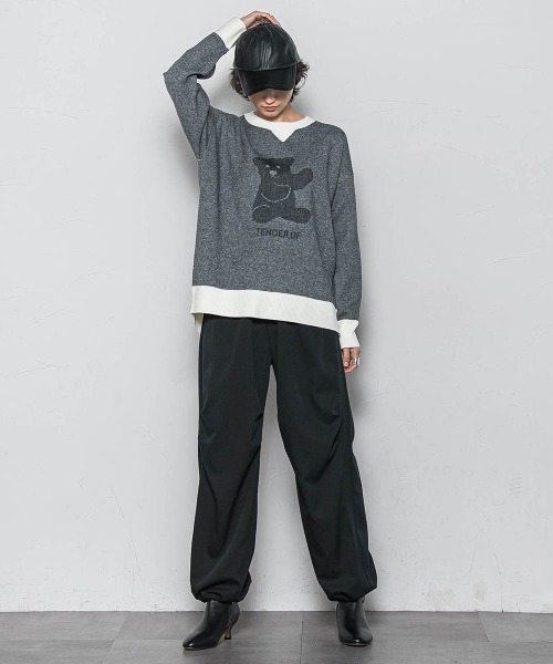 MAYSON GREY(メイソングレイ)の「BEARジャカードニット≪手洗い可能≫(ニット/セーター・レディース・ライトグレー/ベージュ・M)」の18枚目の写真