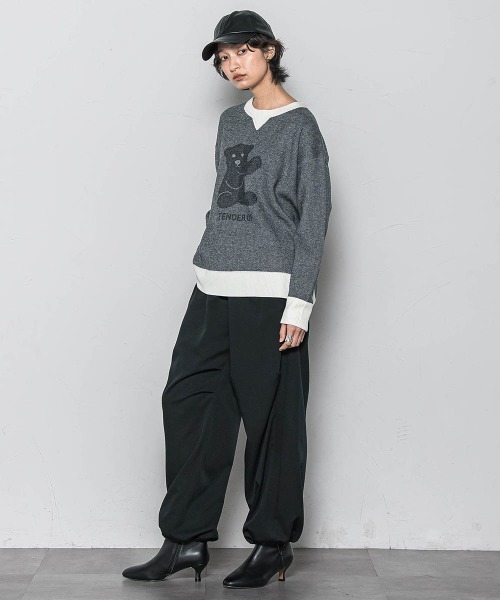 MAYSON GREY(メイソングレイ)の「BEARジャカードニット≪手洗い可能≫(ニット/セーター・レディース・ライトグレー/ベージュ・M)」の19枚目の写真