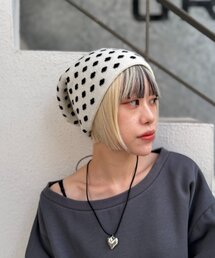 ドット柄ビーニー