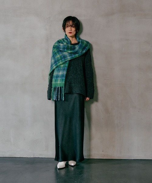 LEPSIM（レプシィム）の「インドチェックストール　581687（ストール/ショール・レディース・ネイビー/グリーン/レッド/ブルー・ONE SIZE）」の10枚目の写真