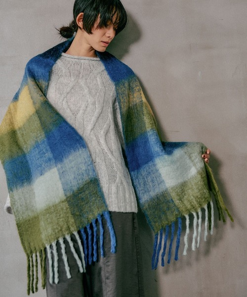 LEPSIM（レプシィム）の「インドチェックストール　581687（ストール/ショール・レディース・ネイビー/グリーン/レッド/ブルー・ONE SIZE）」の11枚目の写真