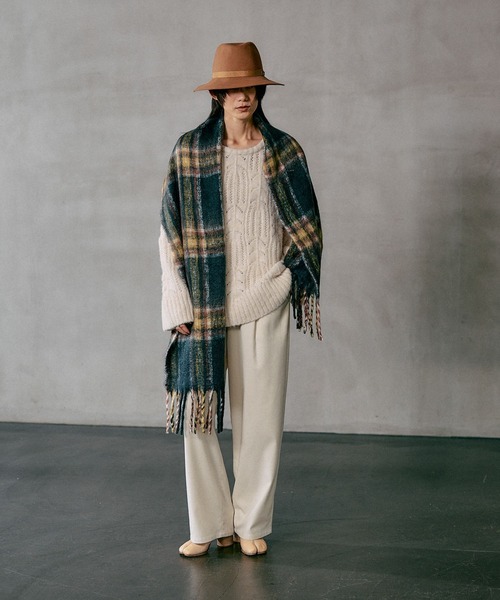 LEPSIM（レプシィム）の「インドチェックストール　581687（ストール/ショール・レディース・ネイビー/グリーン/レッド/ブルー・ONE SIZE）」の14枚目の写真