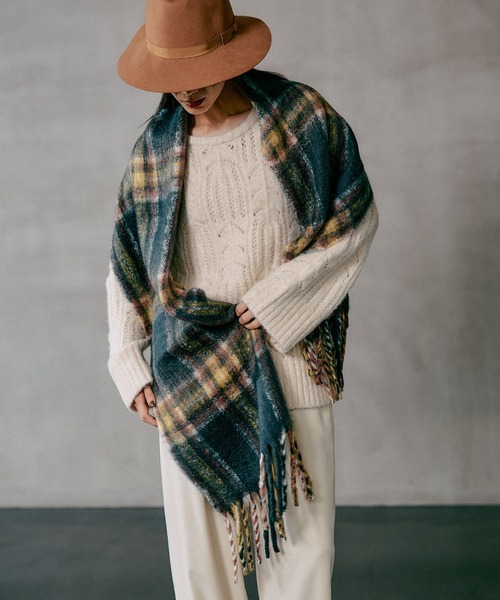 LEPSIM（レプシィム）の「インドチェックストール　581687（ストール/ショール・レディース・ネイビー/グリーン/レッド/ブルー・ONE SIZE）」の15枚目の写真