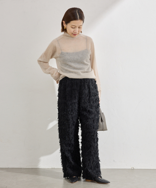 IENA（イエナ）の「カットジャガードパンツ（その他パンツ・レディース・ブラック・36/38）」の2枚目の写真