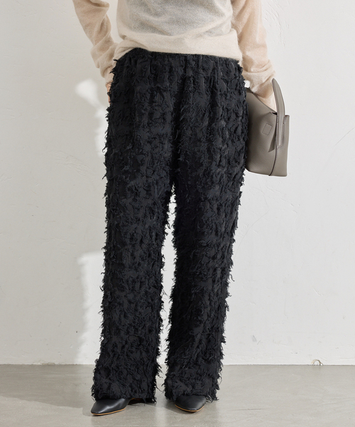 IENA（イエナ）の「カットジャガードパンツ（その他パンツ・レディース・ブラック・36/38）」の3枚目の写真