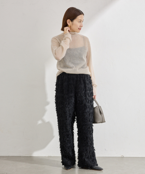 IENA（イエナ）の「カットジャガードパンツ（その他パンツ・レディース・ブラック・36/38）」の5枚目の写真