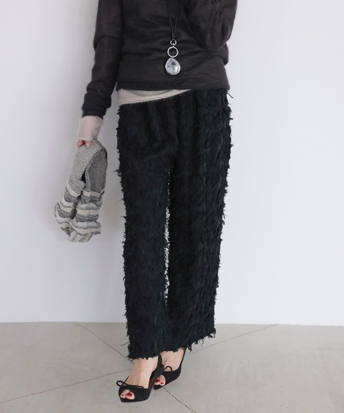 IENA（イエナ）の「カットジャガードパンツ（その他パンツ・レディース・ブラック・36/38）」の8枚目の写真