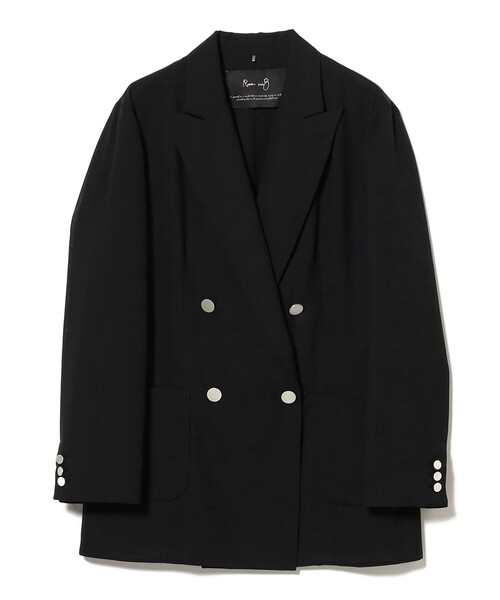 EFFE BEAMS（エッフェビームス）の「ROOM NO.8 BLACK / シアー 4ボタン ジャケット（テーラードジャケット・レディース・ブラック・1/2）」の6枚目の写真