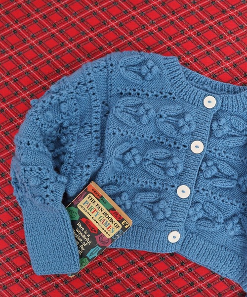 CHILD WOMAN(チャイルドウーマン)の「ネパールギルボックス もよう編みショートカーディガン(カーディガン/ボレロ・レディース・サックスブルー・FREE)」の6枚目の写真
