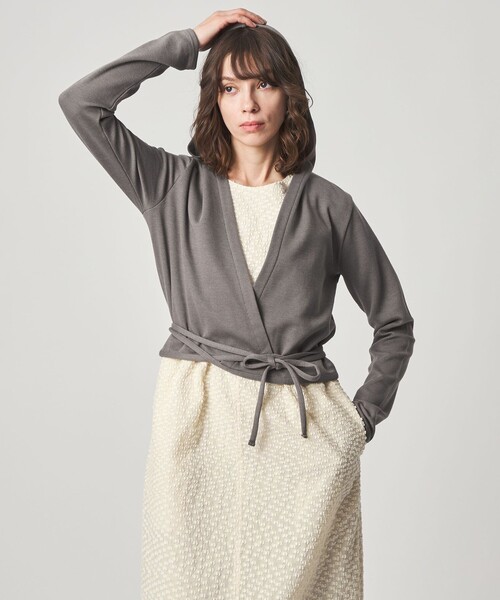 Steven Alan（スティーブンアラン）の「＜Steven Alan＞カシュクール フード カーディガン（カーディガン/ボレロ・レディース・モカ/オフホワイト・FREE）」の6枚目の写真