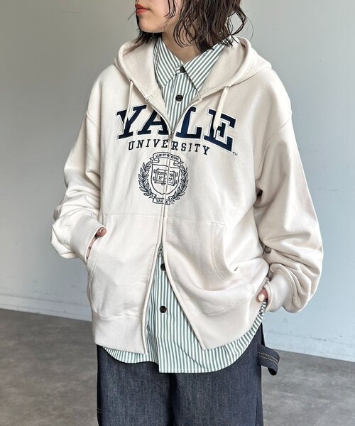 CPCM(シーピーシーエム)の「YALEジップパーカー(パーカー・メンズ・ネイビー/グレー/アイボリー/ブラック・MEDIUM/LARGE)」の5枚目の写真