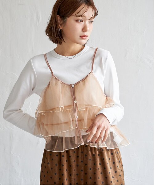 notch.（ノッチ）の「チュールティアードキャミソール（キャミソール・レディース・ピンク/ブラック/グレー・M）」の16枚目の写真