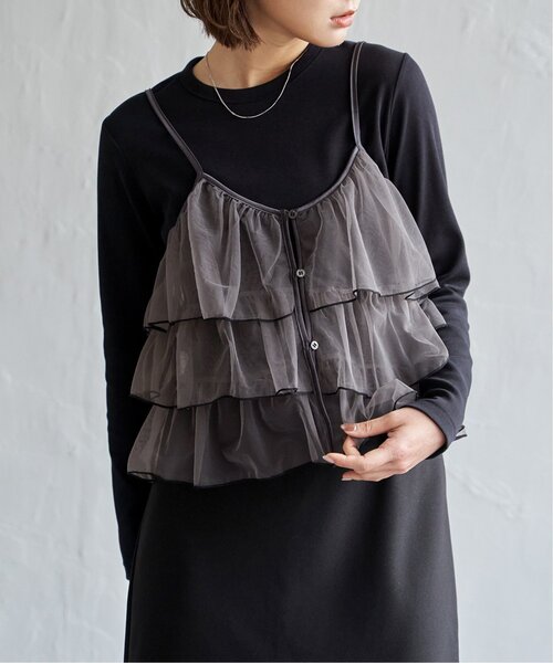 notch.（ノッチ）の「チュールティアードキャミソール（キャミソール・レディース・ピンク/ブラック/グレー・M）」の22枚目の写真