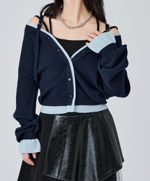 2wayレイヤードカーディガン