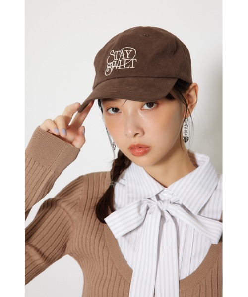 rienda（リエンダ）の「ニュアンスロゴキャップ 春服（キャップ・レディース・ピンク/イエロー/ブラウン・FREE）」の4枚目の写真