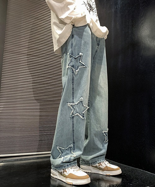 Ressaca(レサーカ)の「ルーズシルエットスターモチーフデニムパンツ(デニムパンツ・メンズ・ブルー/ブラック・M/L/XL)」の18枚目の写真