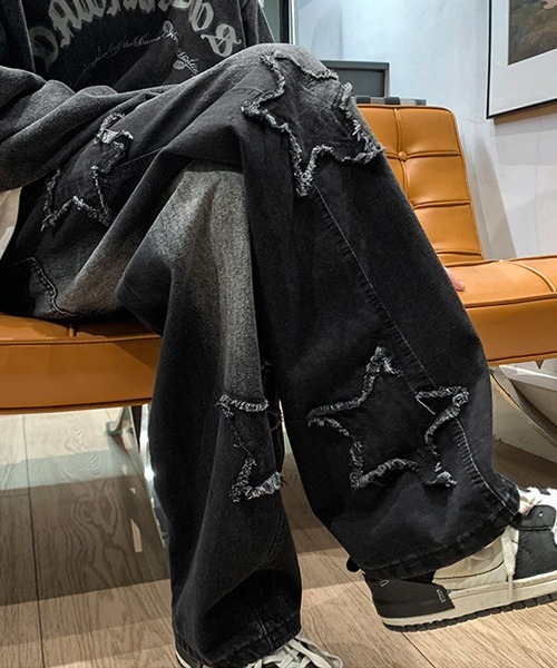 Ressaca(レサーカ)の「ルーズシルエットスターモチーフデニムパンツ(デニムパンツ・メンズ・ブルー/ブラック・M/L/XL)」の13枚目の写真