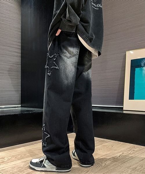 Ressaca(レサーカ)の「ルーズシルエットスターモチーフデニムパンツ(デニムパンツ・メンズ・ブルー/ブラック・M/L/XL)」の11枚目の写真