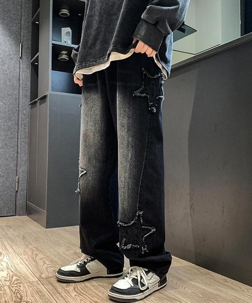 Ressaca(レサーカ)の「ルーズシルエットスターモチーフデニムパンツ(デニムパンツ・メンズ・ブルー/ブラック・M/L/XL)」の9枚目の写真