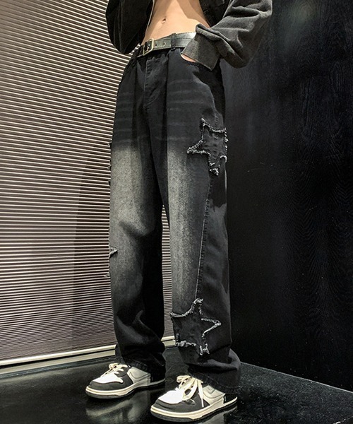 Ressaca(レサーカ)の「ルーズシルエットスターモチーフデニムパンツ(デニムパンツ・メンズ・ブルー/ブラック・M/L/XL)」の10枚目の写真